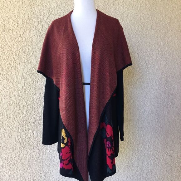 Cupio Waterfall Open Front Cardigan Women’s Size L Long Sleeve Drape Lightweight - Picture 6 of 8